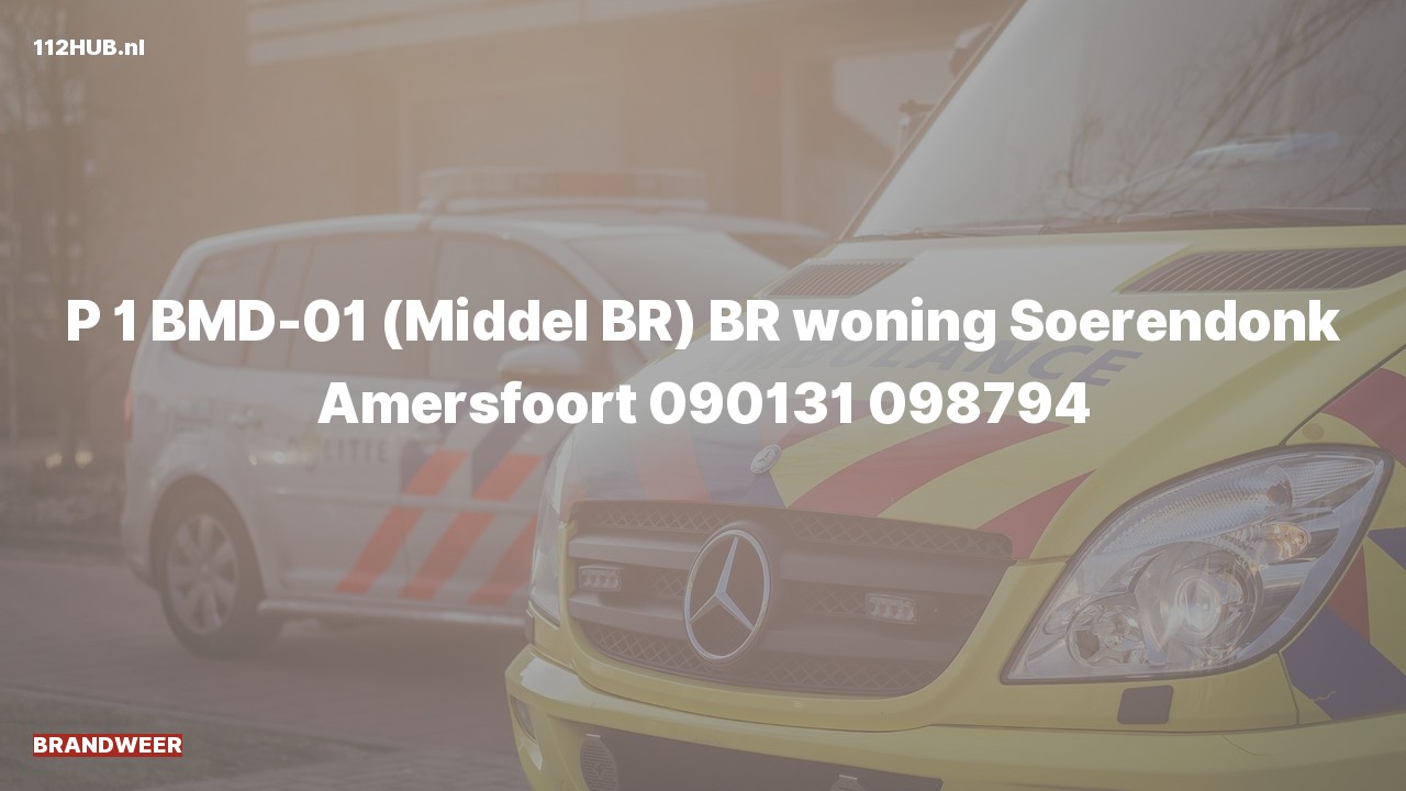 Deelafbeelding voor Brandweer met spoed voor brand in woning naar de Soerendonk in Amersfoort.