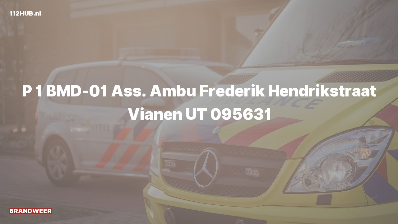 Deelafbeelding voor Brandweer met spoed voor ambulance-assistentie naar de Frederik Hendrikstraat in Vianen.