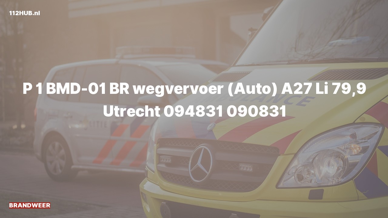 Deelafbeelding voor De brandweer is met spoed uitgerukt voor een brand op de A27 bij hectometerpaaltje 79.9