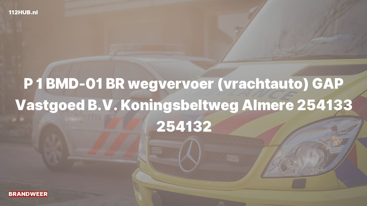 Deelafbeelding voor Brandweer met spoed naar de Koningsbeltweg in Almere.