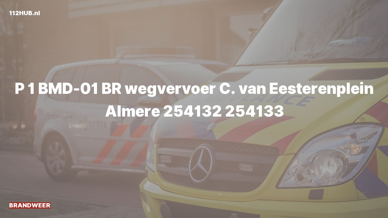 Deelafbeelding voor Brandweer met spoed naar de C. van Eesterenplein in Almere.