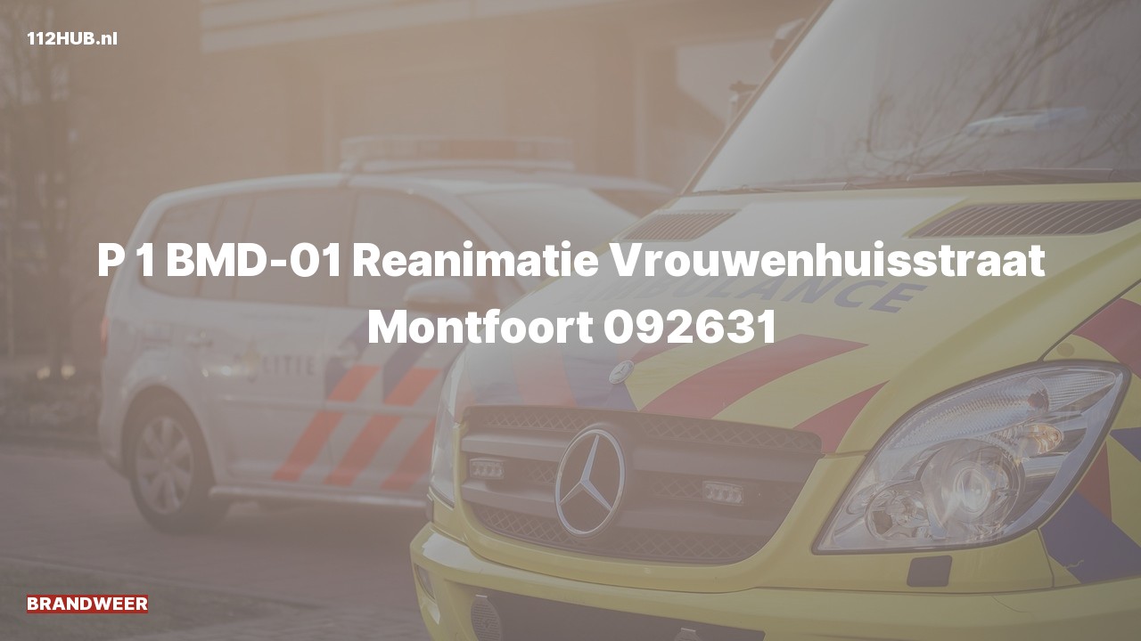 Deelafbeelding voor De brandweer is met spoed uitgerukt voor een reanimatie naar de Vrouwenhuisstraat in Montfoort