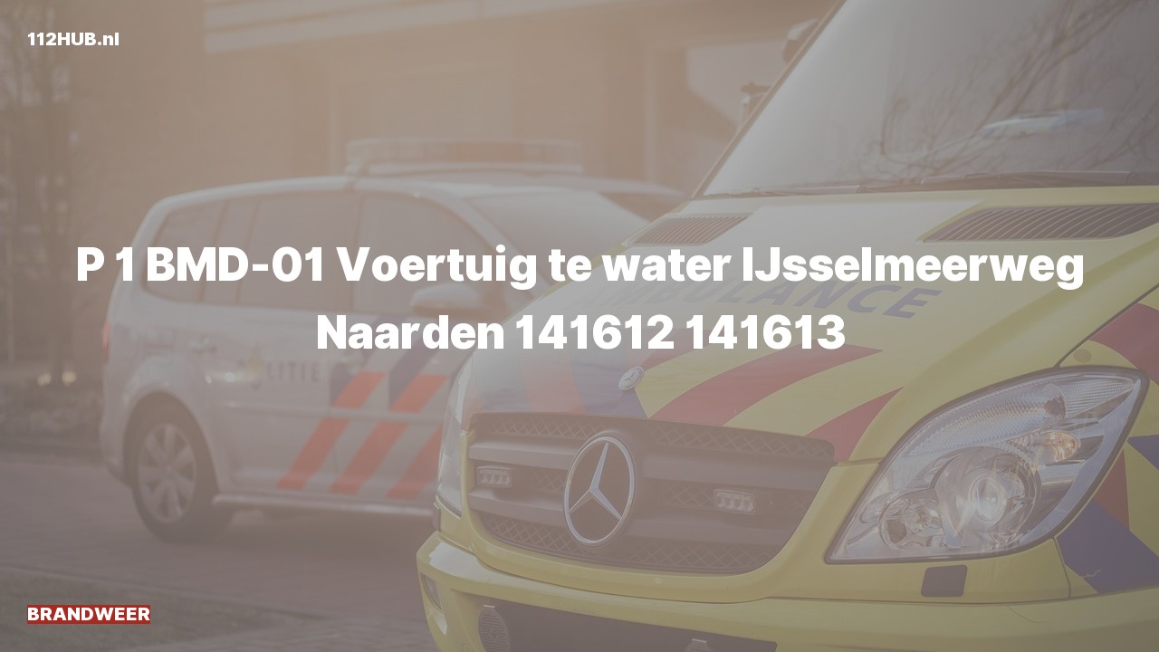 Deelafbeelding voor De brandweer is met spoed uitgerukt voor een persoon te water naar de IJsselmeerweg in Naarden