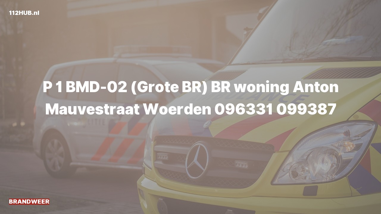 Deelafbeelding voor Brandweer met spoed voor brand in woning naar de Anton Mauvestraat in Woerden.