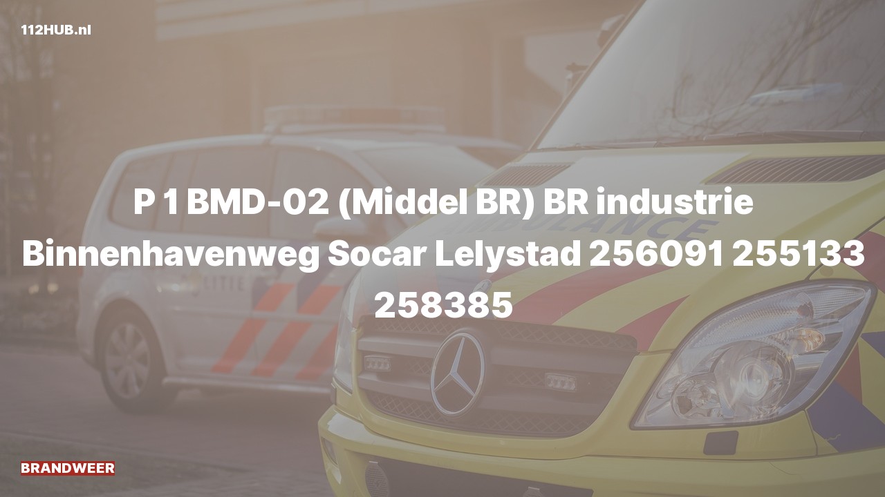 Deelafbeelding voor Brandweer met spoed naar de Binnenhavenweg in Lelystad.