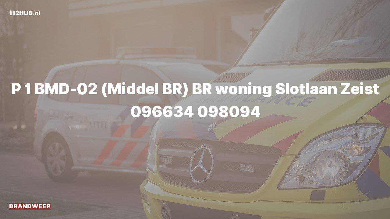 Deelafbeelding voor Brandweer met spoed voor brand in woning naar de Slotlaan in Zeist.