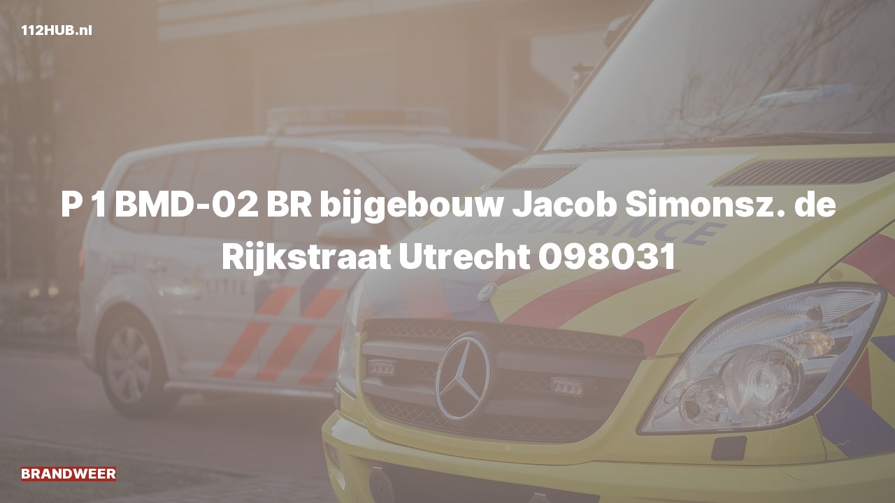 Deelafbeelding voor De brandweer is met spoed uitgerukt voor een brand naar de Jacob Simonsz. de Rijkstraat in Utrecht