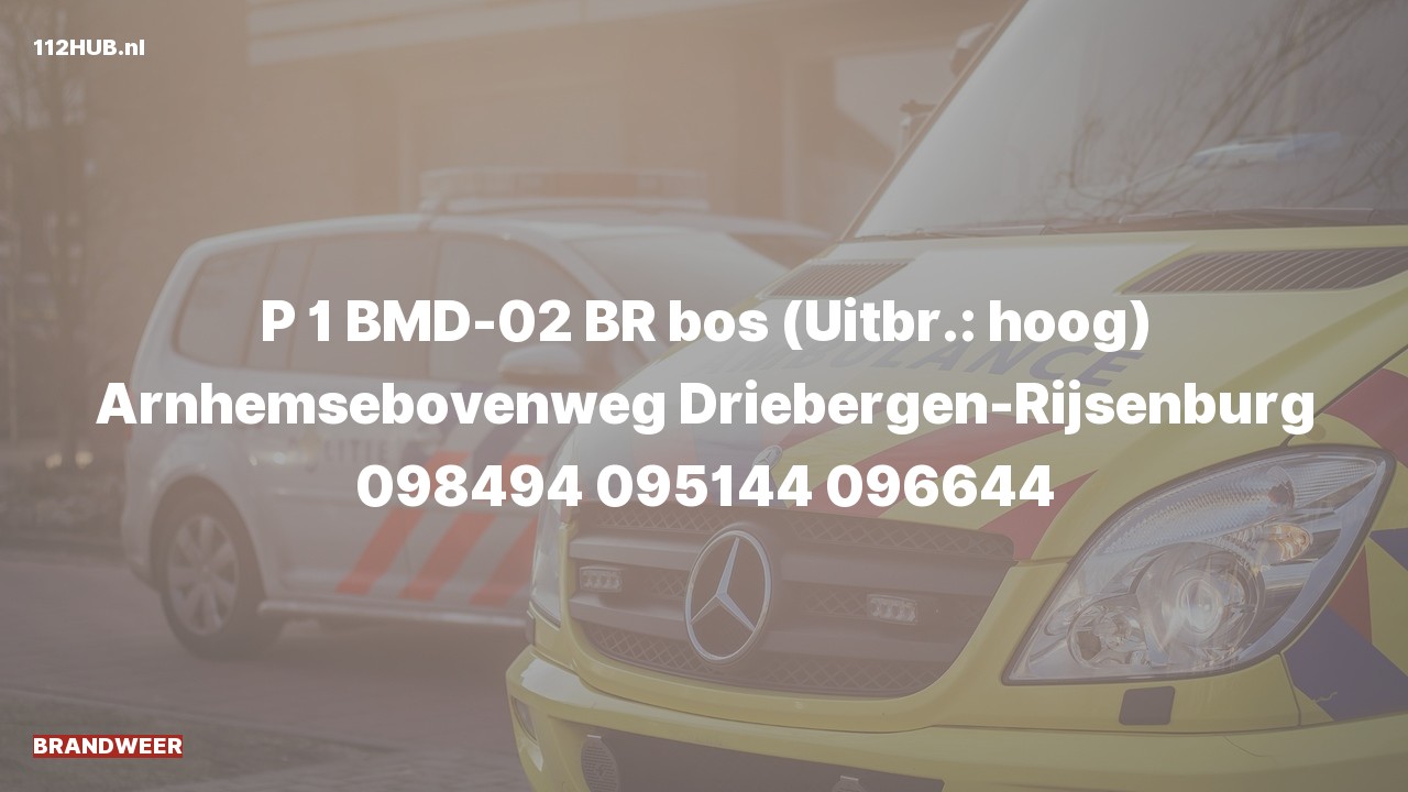 Deelafbeelding voor Brandweer met spoed naar de Arnhemsebovenweg in Driebergen-Rijsenburg.