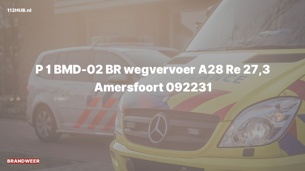 Deelafbeelding voor Brandweer met spoed op de A28 bij hectometerpaaltje 27.3.