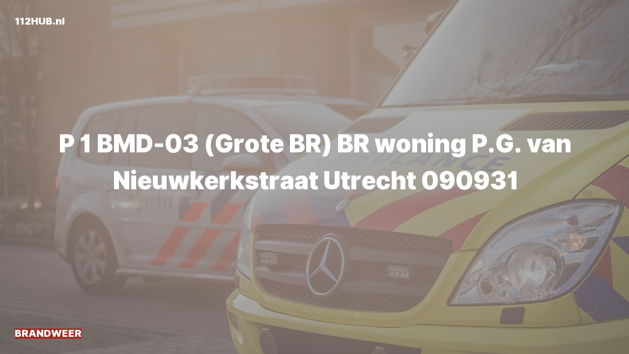 Deelafbeelding voor Brandweer met spoed voor brand in woning naar de P.G. van Nieuwkerkstraat in Utrecht.