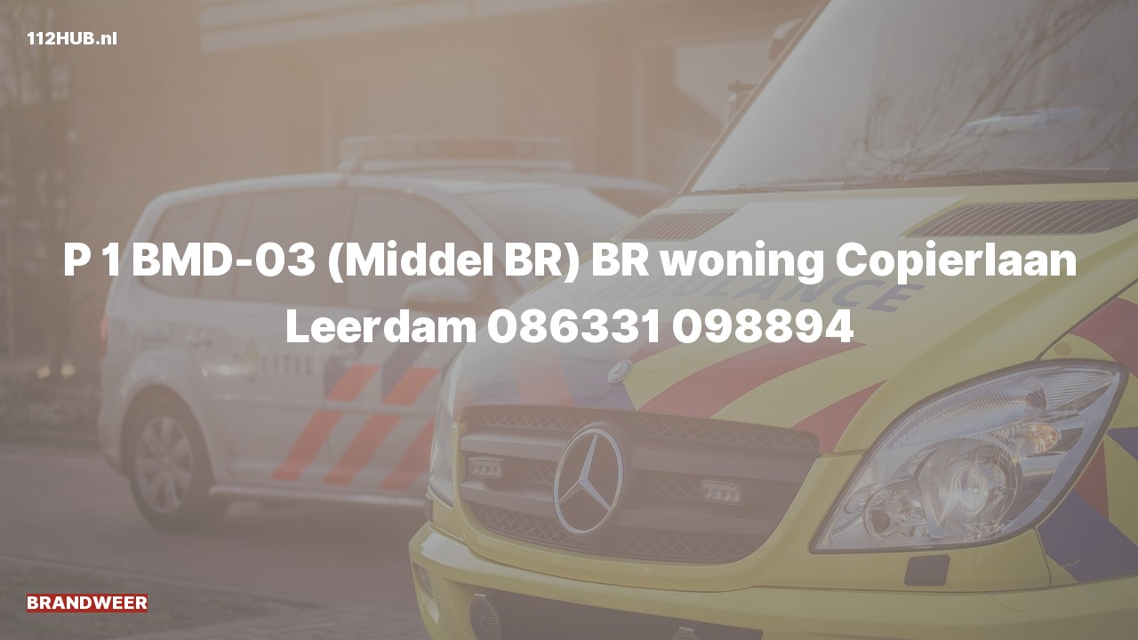 Deelafbeelding voor Brandweer met spoed voor brand in woning naar de Copierlaan in Leerdam.