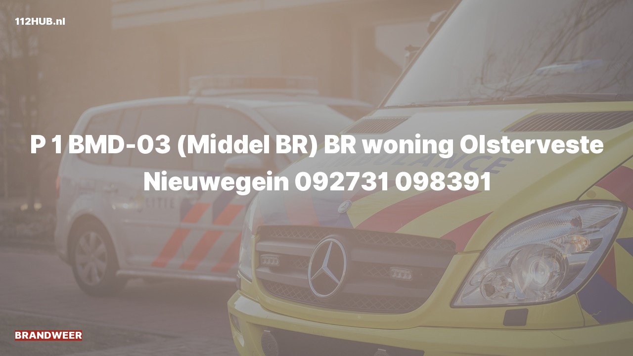 Deelafbeelding voor Brandweer met spoed voor brand in woning naar de Olsterveste in Nieuwegein.