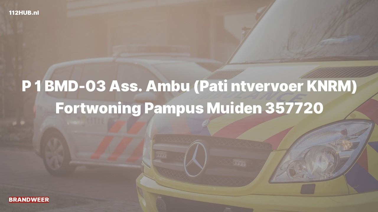 Deelafbeelding voor Brandweer met spoed voor ambulance-assistentie naar de Fortwoning Pampus in Muiden.