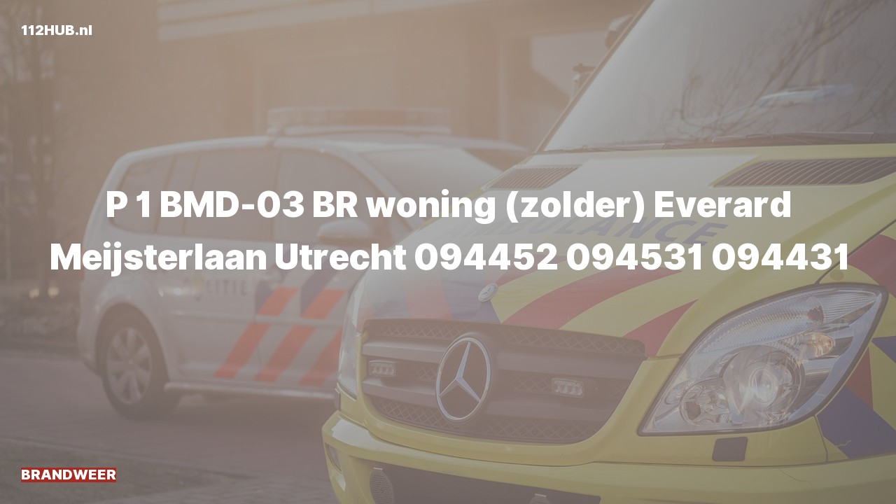 Deelafbeelding voor Brandweer met spoed voor brand in woning naar de Everard Meijsterlaan in Utrecht.