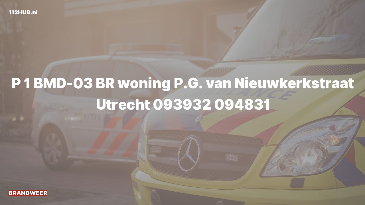 Deelafbeelding voor Brandweer met spoed voor brand in woning naar de P.G. van Nieuwkerkstraat in Utrecht.