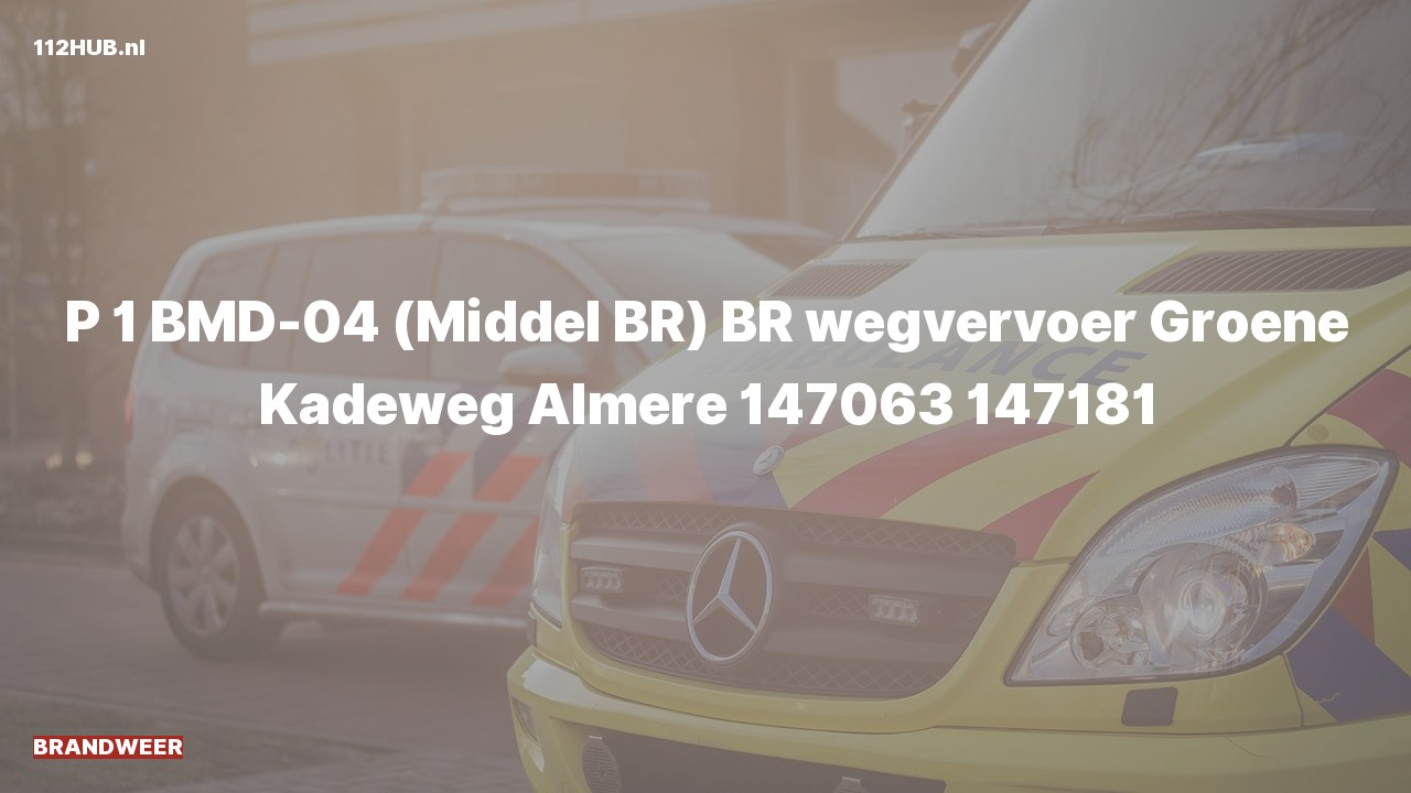 Deelafbeelding voor Brandweer met spoed naar de Groene Kadeweg in Almere.