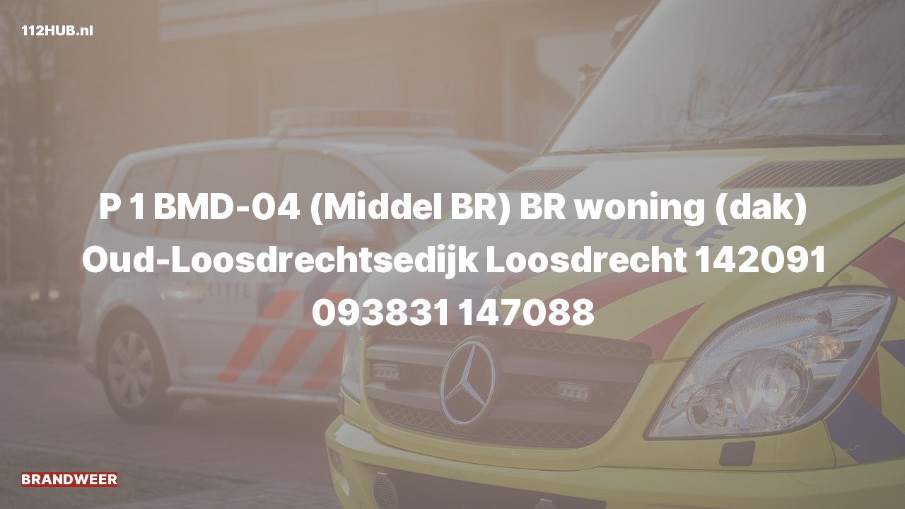 Deelafbeelding voor Brandweer met spoed voor brand in woning naar de Oud-Loosdrechtsedijk in Loosdrecht.