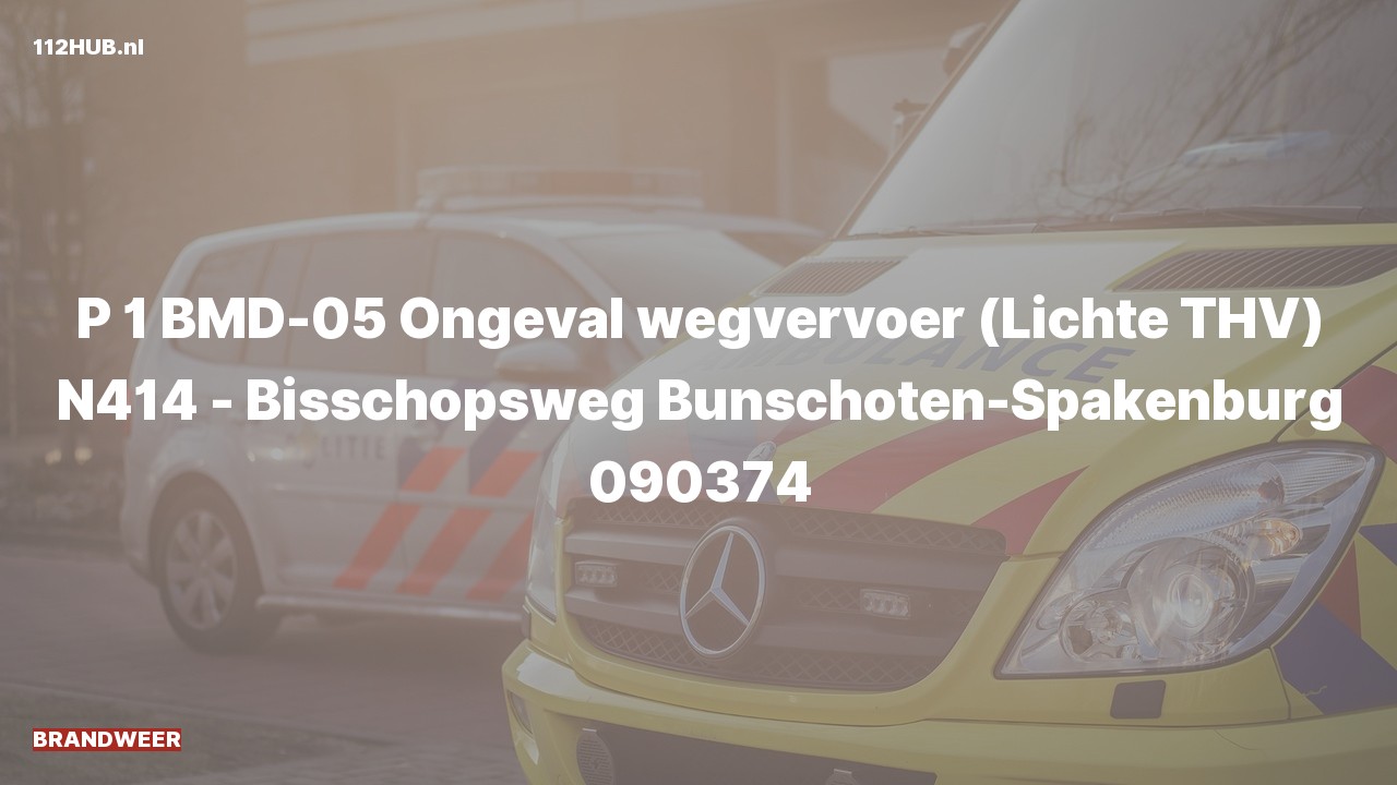Deelafbeelding voor Brandweer met spoed voor verkeersongeval.