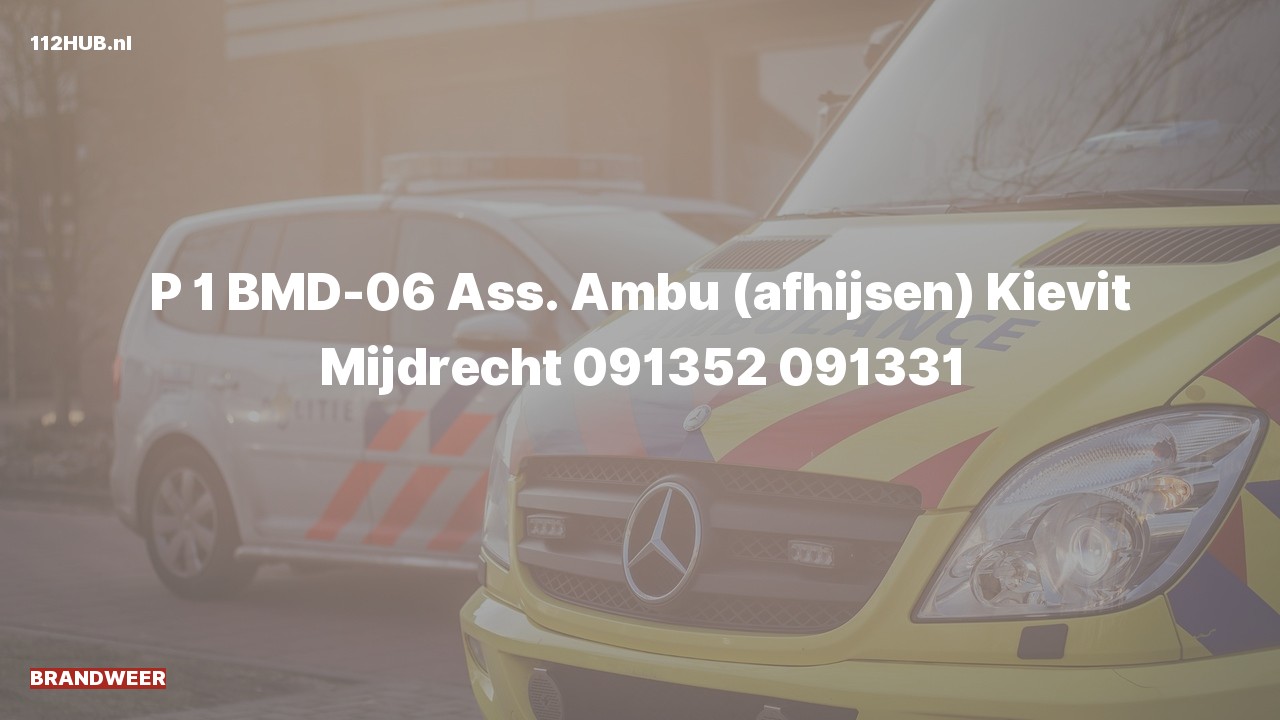 Deelafbeelding voor Brandweer met spoed voor afhijsen naar de Kievit in Mijdrecht.