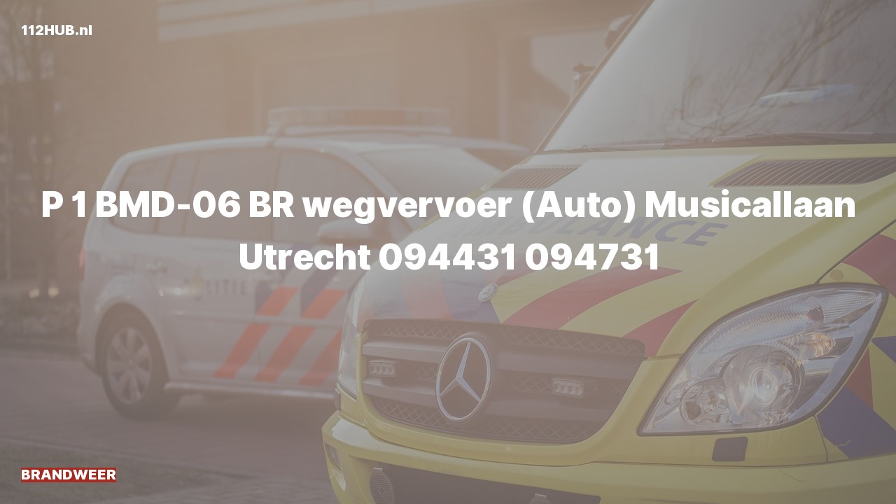 Deelafbeelding voor Brandweer met spoed naar de Musicallaan in Utrecht.