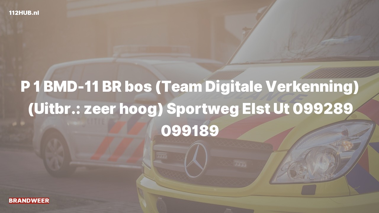 Deelafbeelding voor Brandweer met spoed naar de Sportweg in Elst Ut.