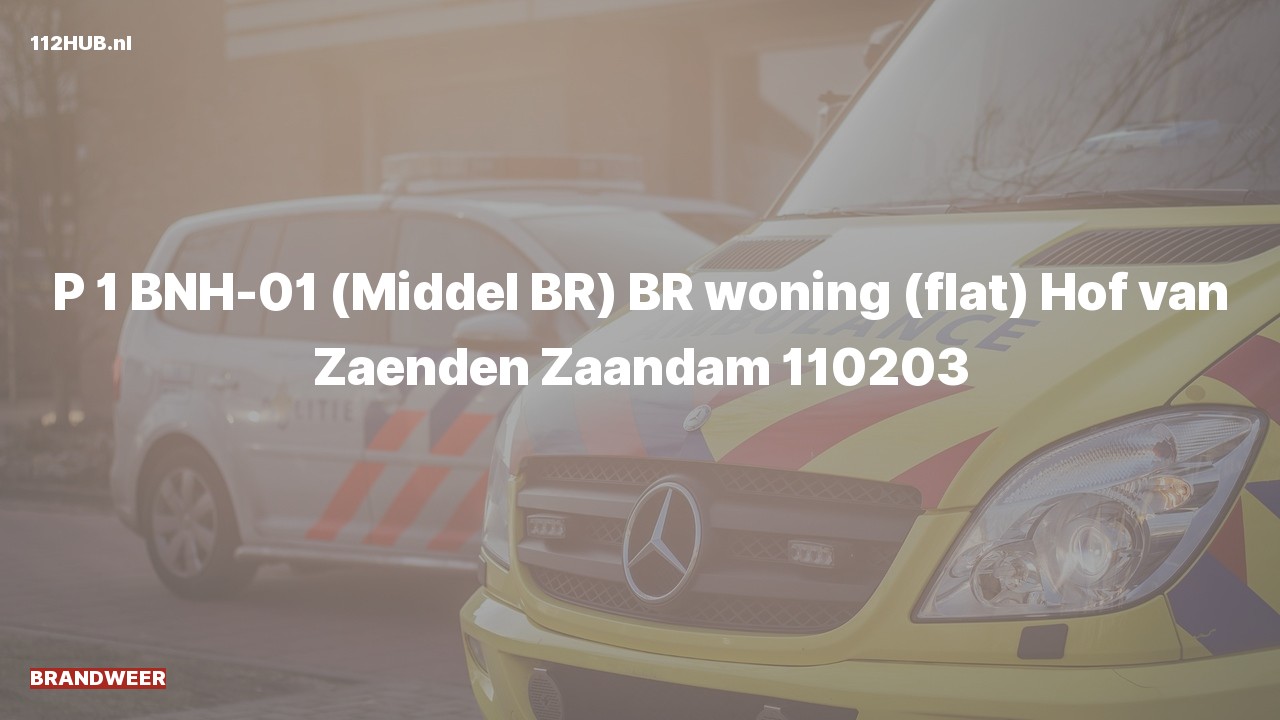 Deelafbeelding voor Brandweer met spoed voor brand in woning naar de Hof van Zaenden in Zaandam.