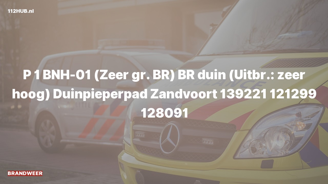 Deelafbeelding voor Brandweer met spoed naar de Duinpieperpad in Zandvoort.