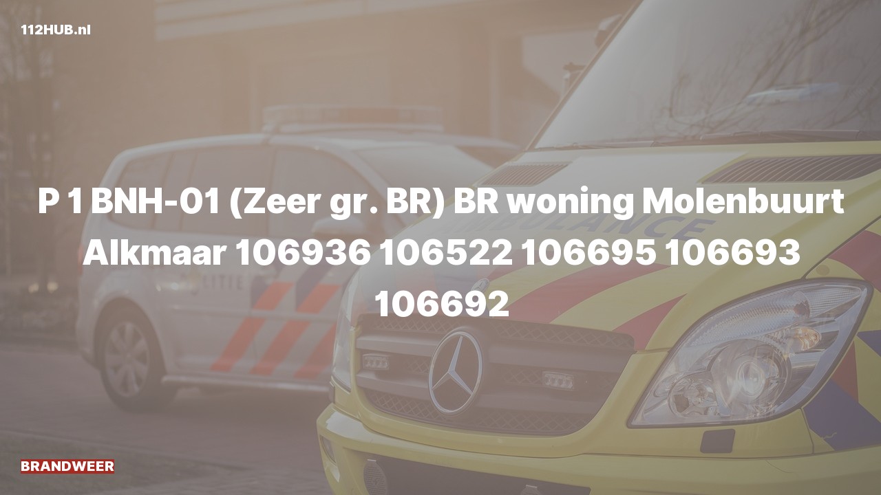 Deelafbeelding voor Brandweer met spoed voor brand in woning naar de Molenbuurt in Alkmaar.