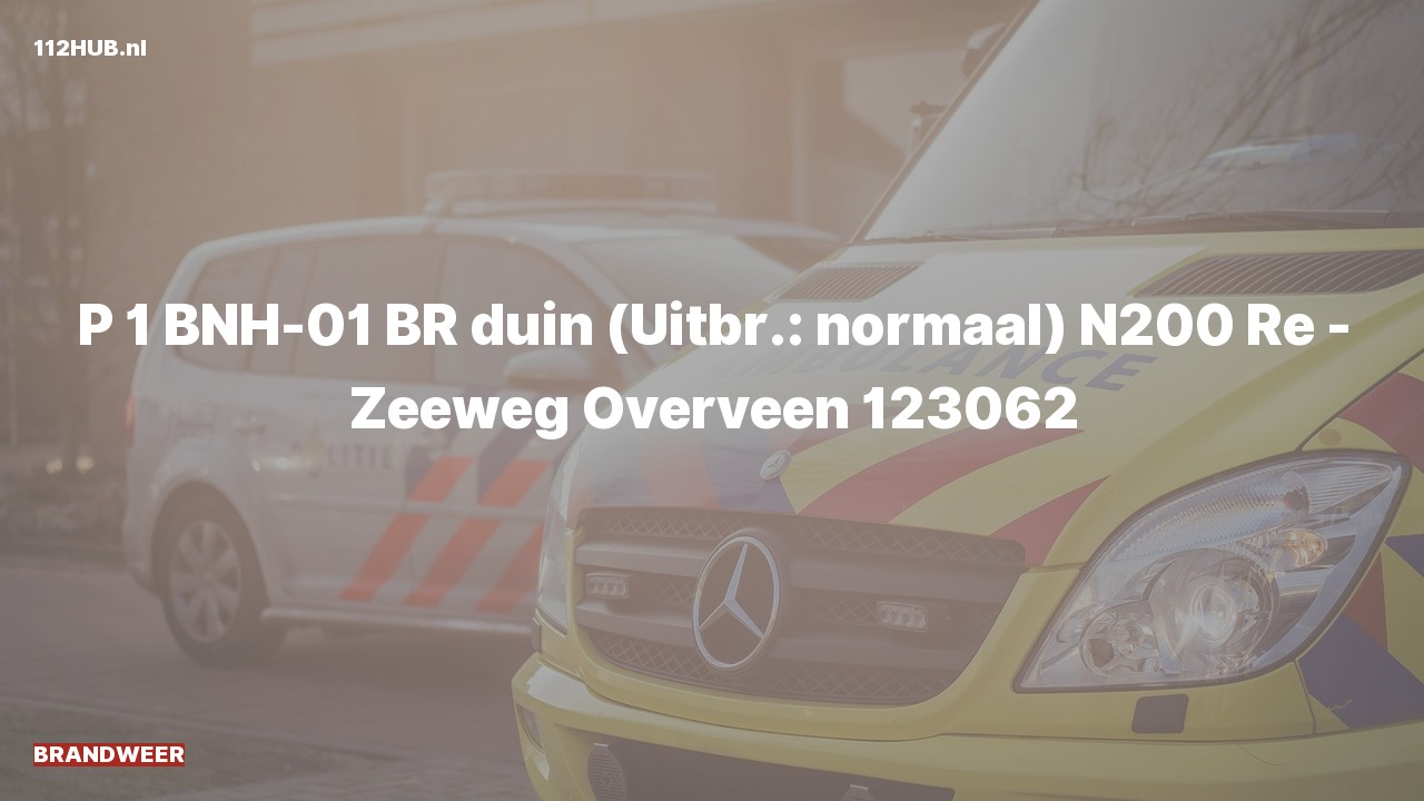 Deelafbeelding voor Brandweer met spoed naar de Zeeweg in Overveen.