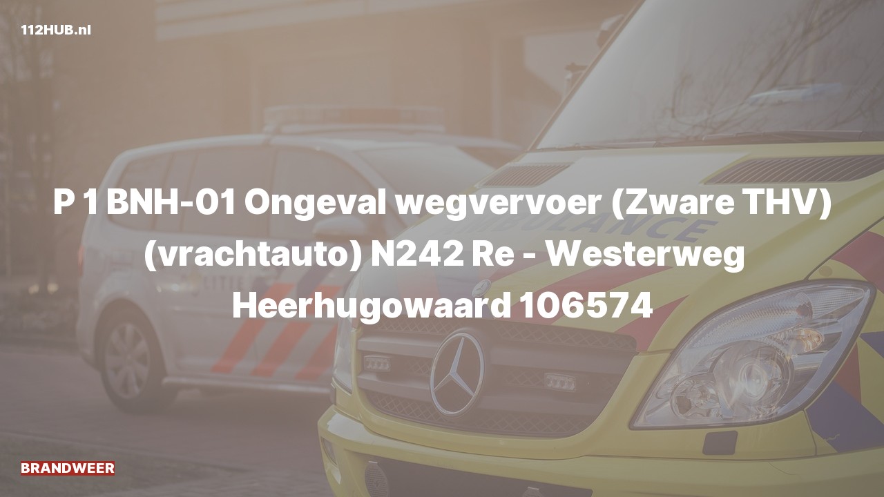 Deelafbeelding voor Brandweer met spoed voor verkeersongeval naar de Westerweg in Heerhugowaard.