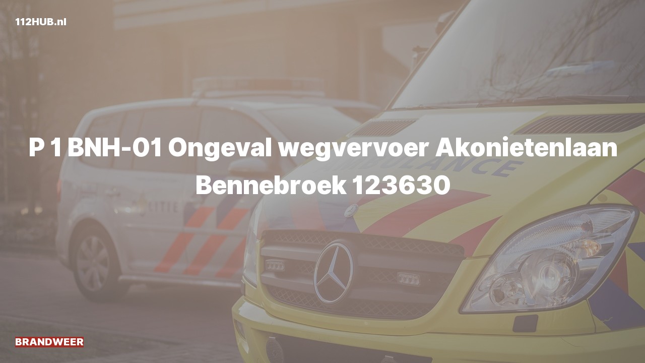Deelafbeelding voor Brandweer met spoed voor verkeersongeval naar de Akonietenlaan in Bennebroek.
