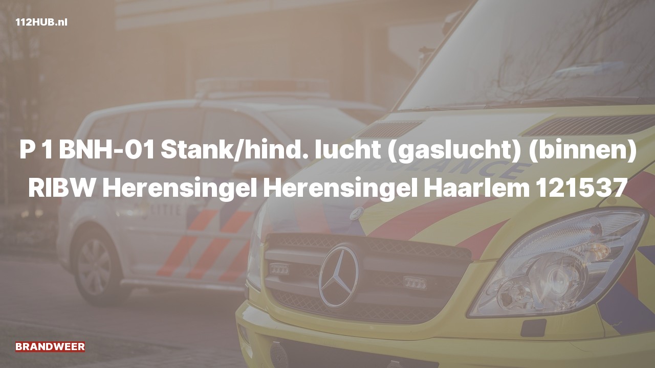 Deelafbeelding voor De brandweer is met spoed uitgerukt voor gaslucht binnen naar de Herensingel in Haarlem