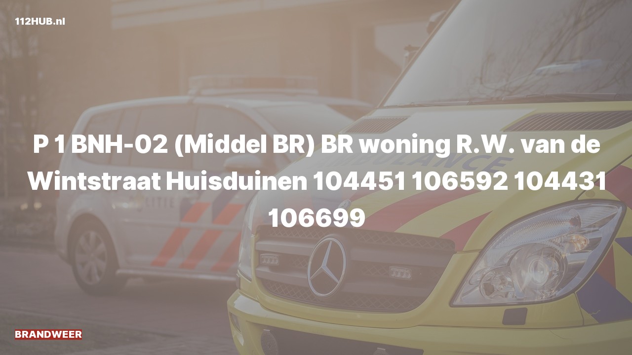 Deelafbeelding voor Brandweer met spoed voor brand in woning naar de R.W. van de Wintstraat in Huisduinen.