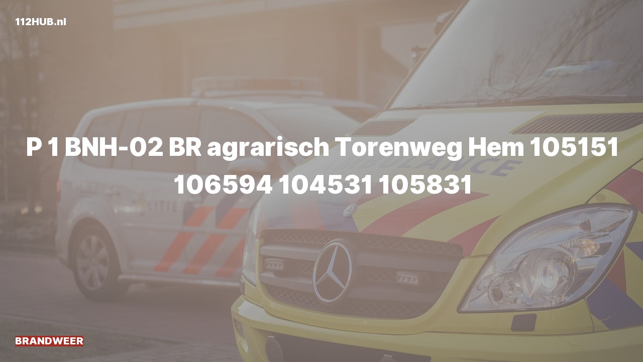 Deelafbeelding voor Brandweer met spoed naar de Torenweg in Hem.