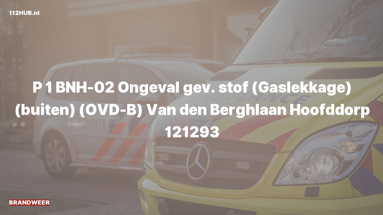 Deelafbeelding voor Brandweer met spoed naar de Van den Berghlaan in Hoofddorp.
