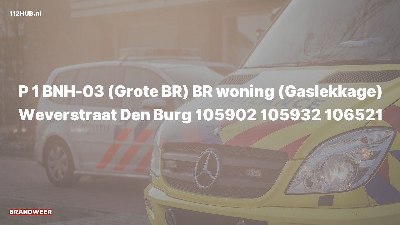 Deelafbeelding voor Brandweer met spoed voor brand in woning naar de Weverstraat in Den Burg.