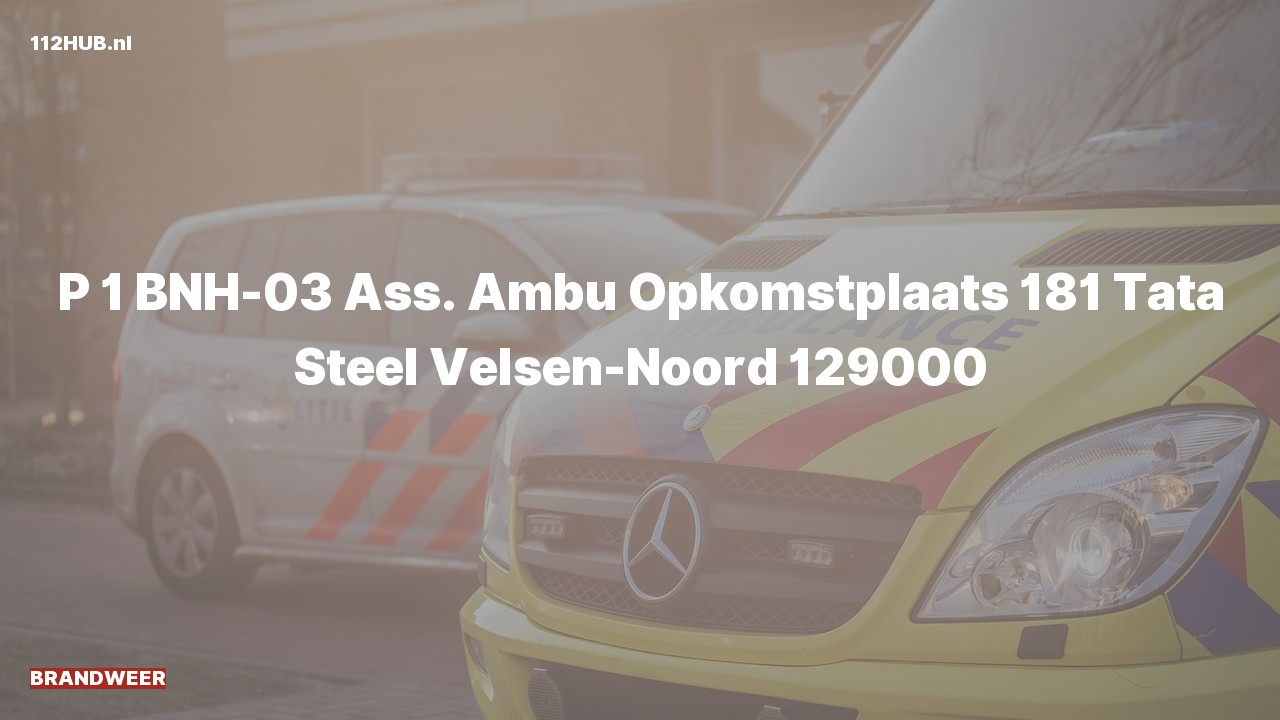 Deelafbeelding voor Brandweer met spoed voor ambulance-assistentie naar de Tata Steel in Velsen-Noord.