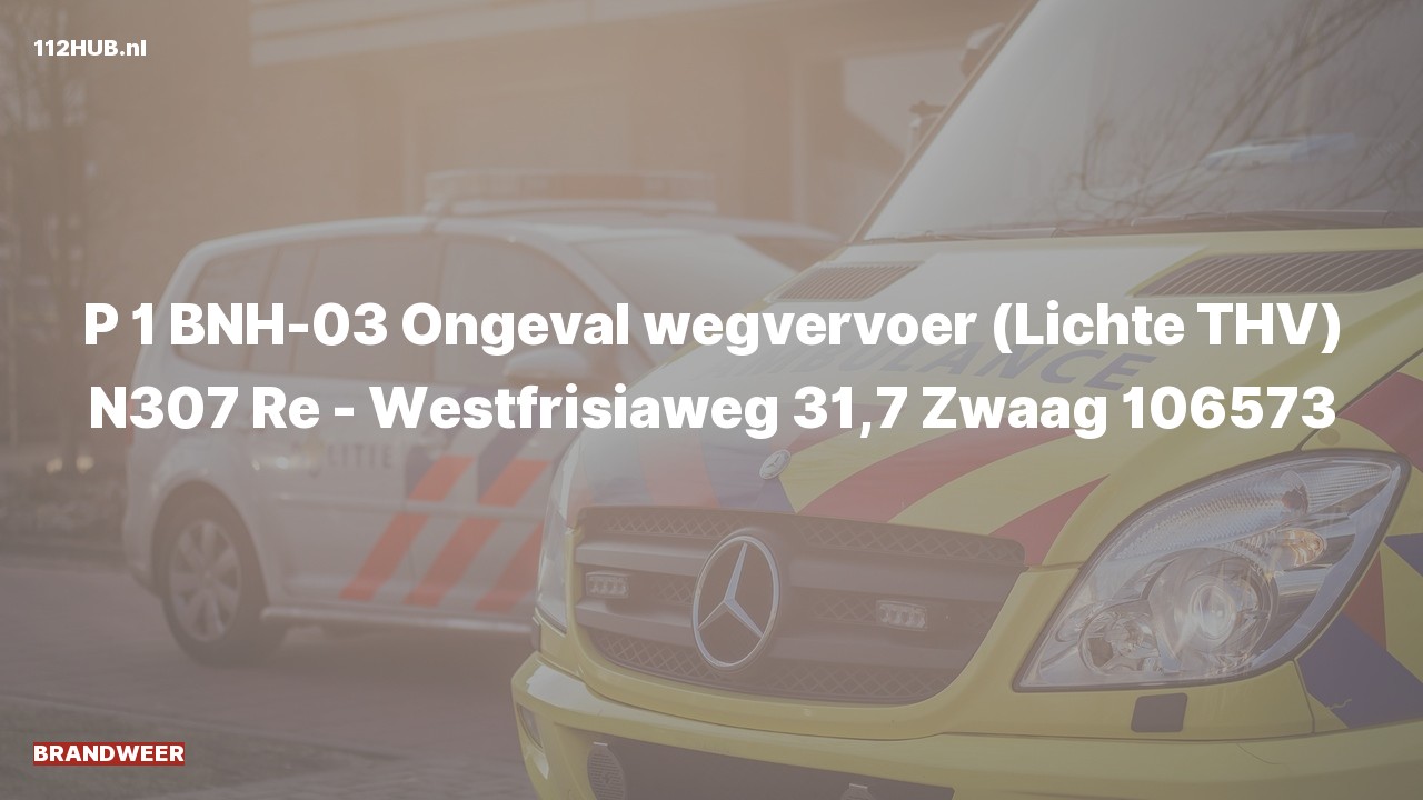Deelafbeelding voor De brandweer is met spoed uitgerukt voor een verkeersongeval op de N307 bij hectometerpaaltje 31.7