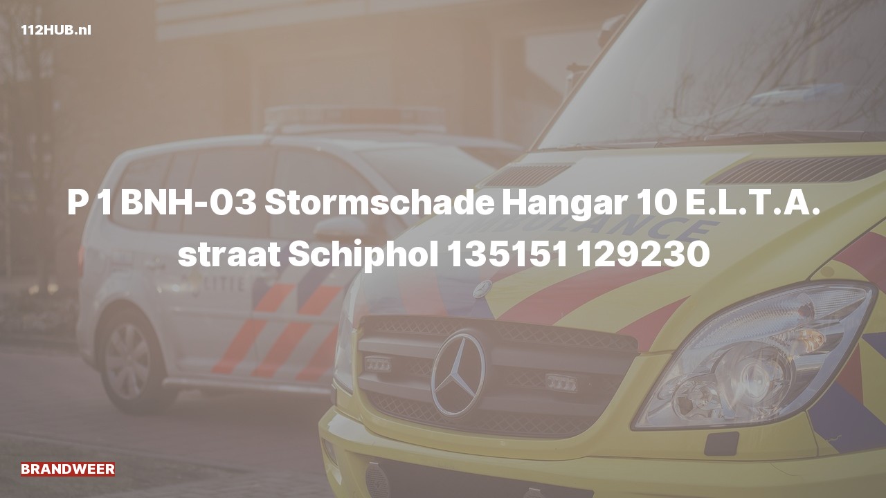 Deelafbeelding voor Brandweer met spoed naar de E.L.T.A. straat in Schiphol.
