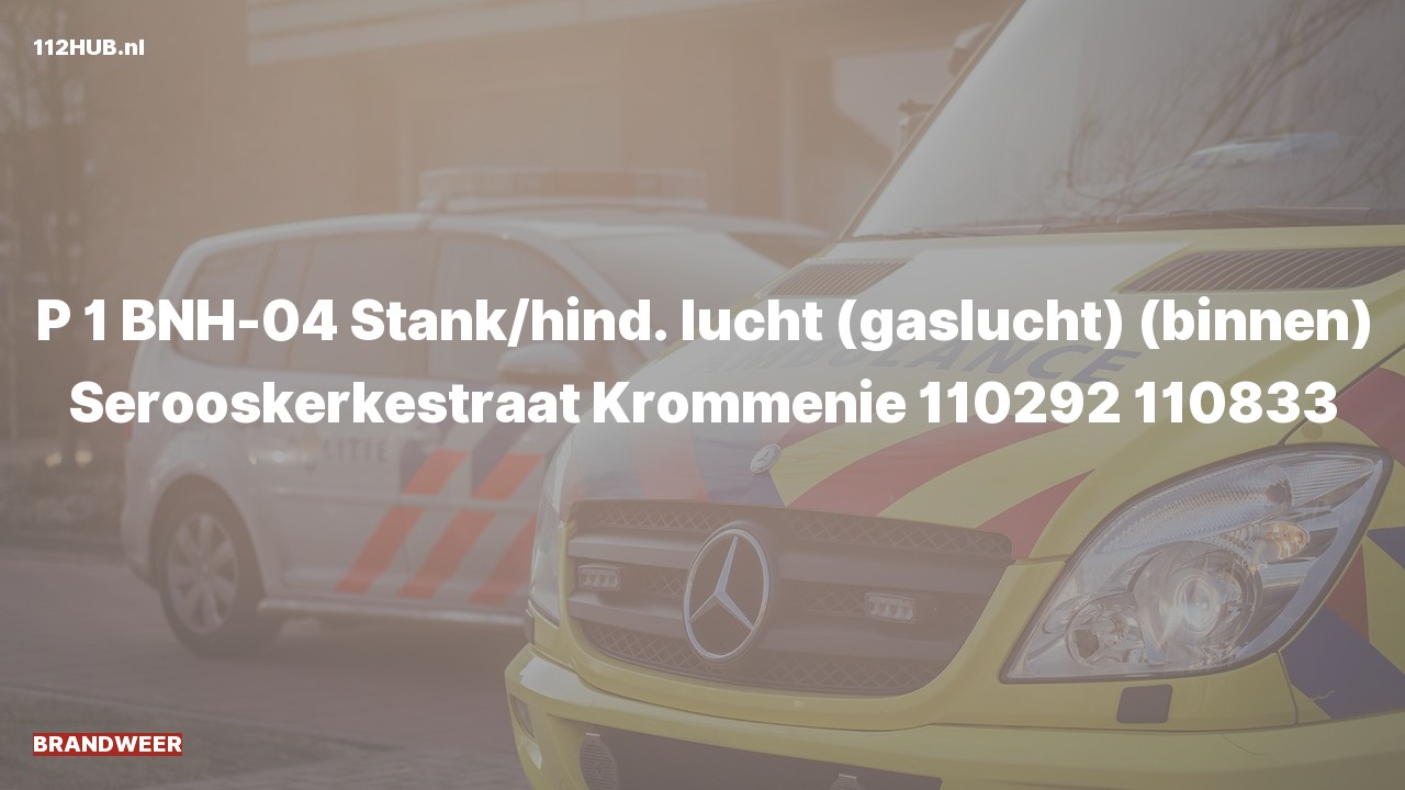 Deelafbeelding voor Brandweer met spoed voor gaslucht binnen naar de Serooskerkestraat in Krommenie.