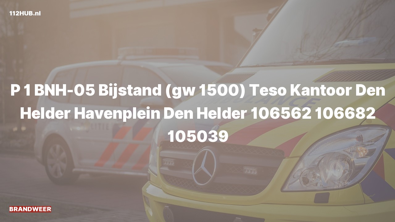 Deelafbeelding voor Brandweer met spoed naar de Havenplein in Den Helder.
