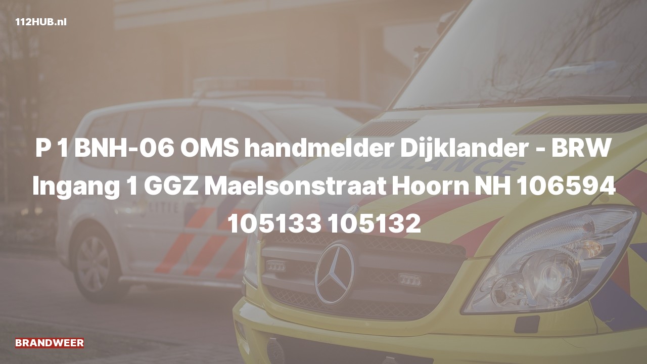 Deelafbeelding voor Brandweer met spoed naar de Maelsonstraat in Hoorn.