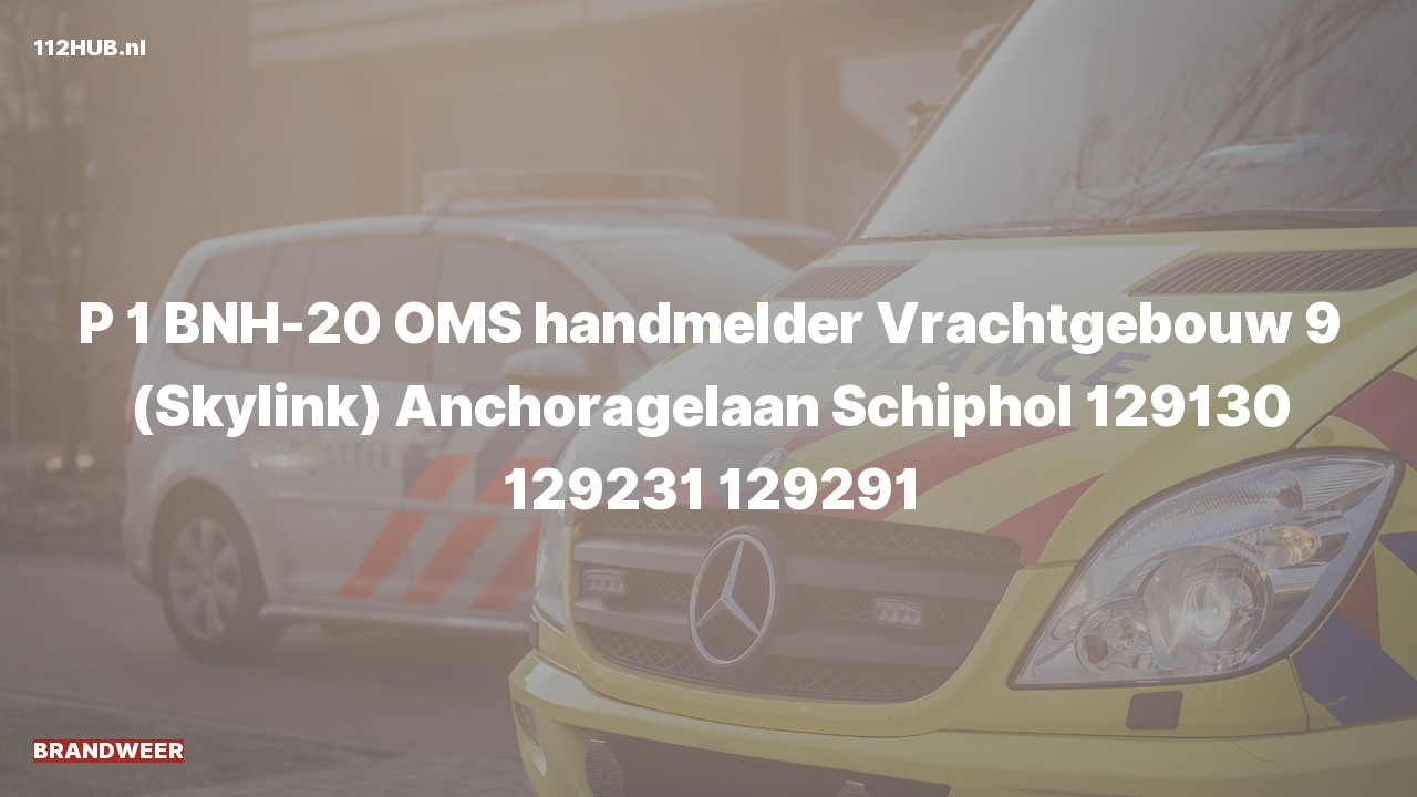 Deelafbeelding voor Brandweer met spoed naar de Anchoragelaan in Schiphol.