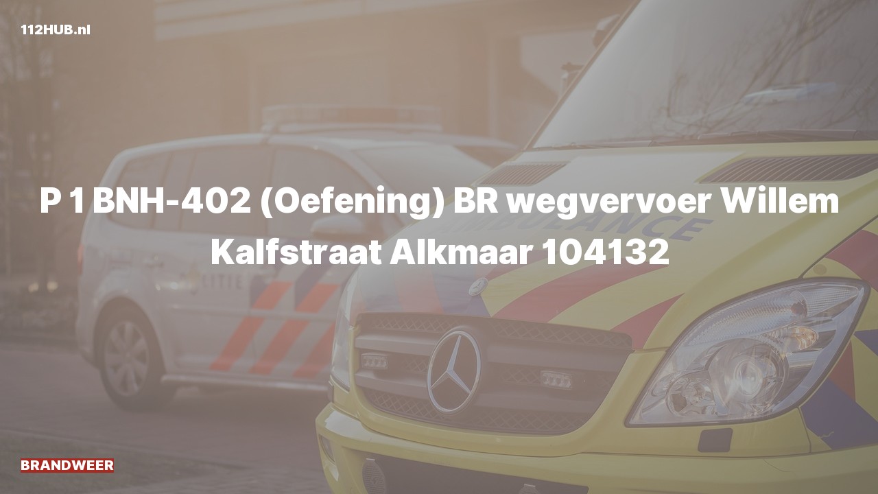 Deelafbeelding voor Brandweer met spoed (oefening) oefening naar de Willem Kalfstraat in Alkmaar.