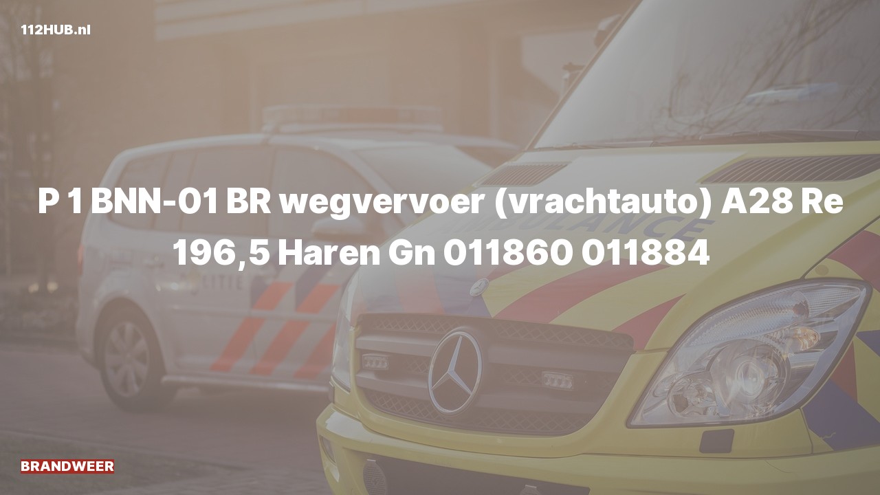 Deelafbeelding voor Brandweer met spoed op de A28 bij hectometerpaaltje 196.5.