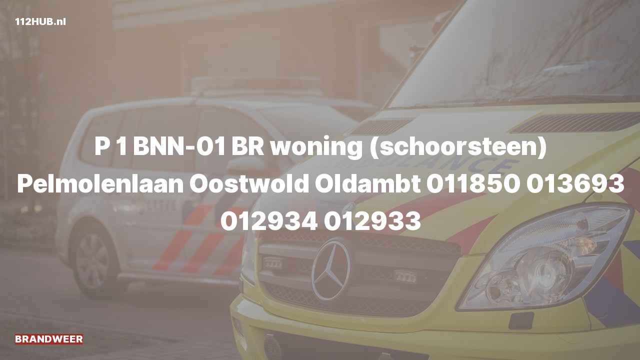 Deelafbeelding voor Brandweer met spoed voor schoorsteenbrand in woning naar de Pelmolenlaan in Oostwold.