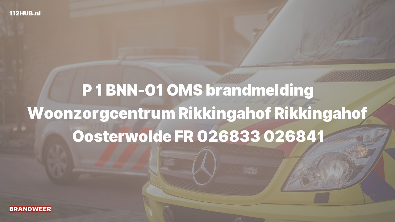 Deelafbeelding voor Brandweer met spoed voor automatische brandmelding naar de Rikkingahof in Oosterwolde.