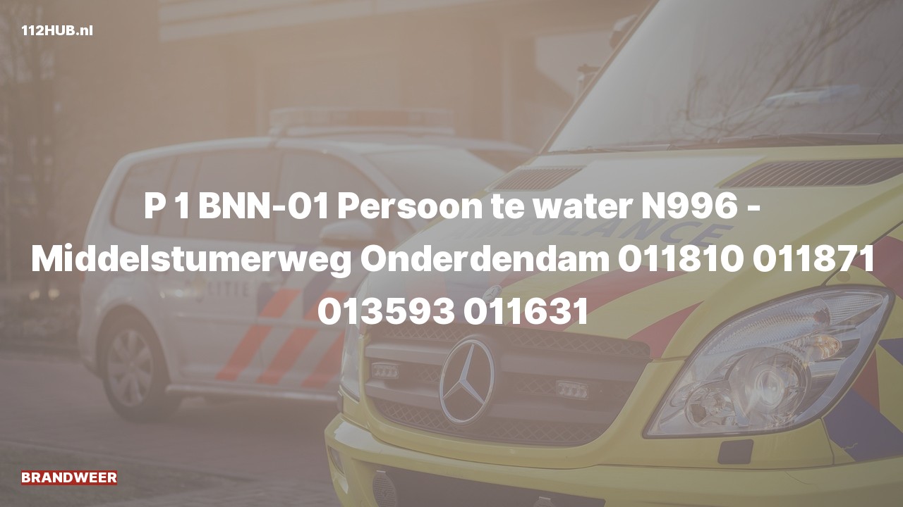 Deelafbeelding voor De brandweer is met spoed uitgerukt voor een persoon te water naar de Middelstumerweg in Onderdendam