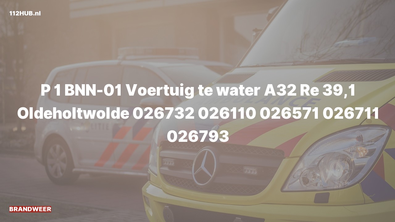 Deelafbeelding voor Brandweer met spoed op de A32 bij hectometerpaaltje 39.1.