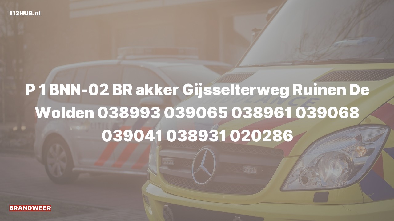 Deelafbeelding voor Brandweer met spoed naar de Gijsselterweg in Ruinen.